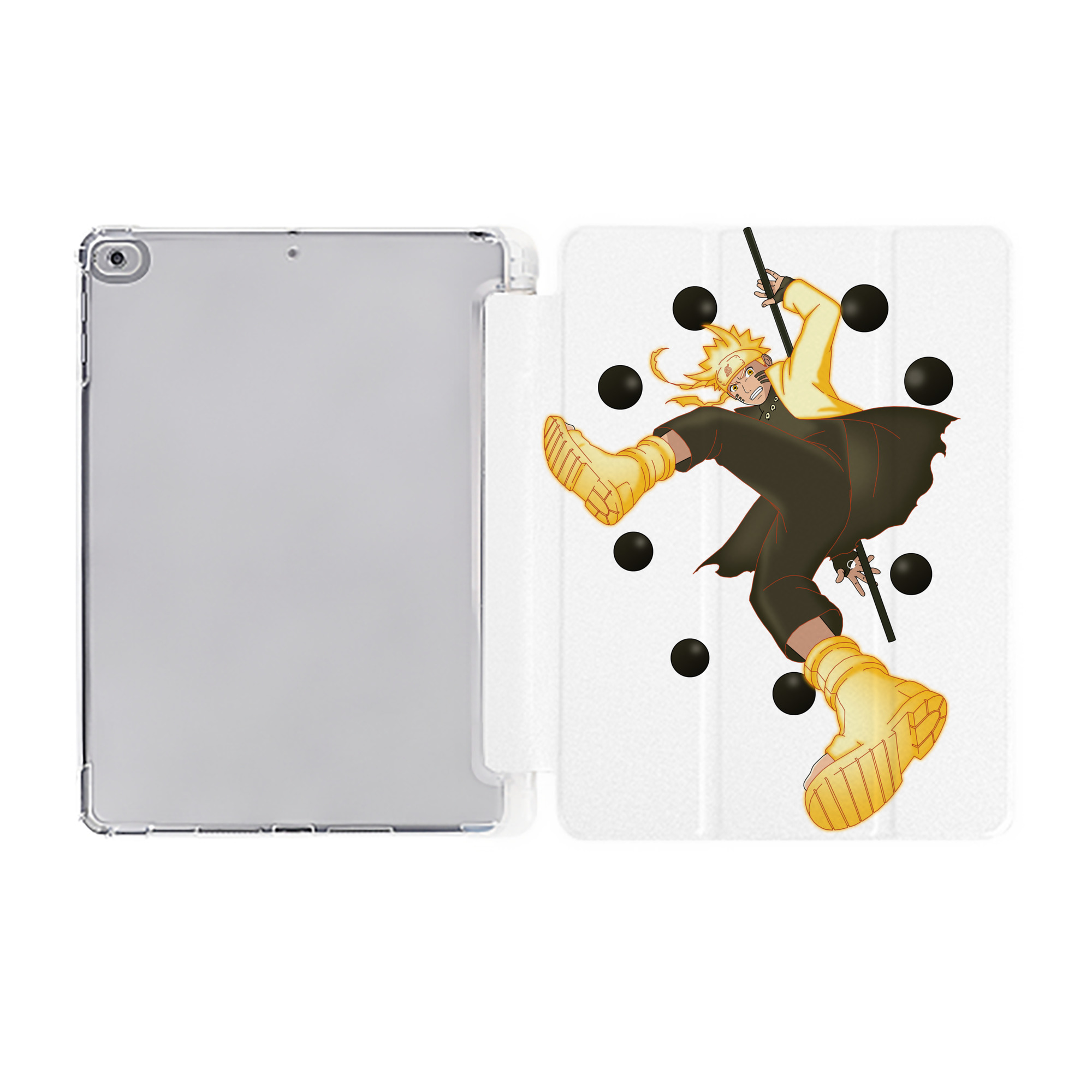 （画像用） NARUTO -ナルト- うずまき ナルト Uzumaki Naruto IPad ケース ペン収納付き 三つ折りスタンド PUレザー×シリコン 対応機種9.5/10.5/10.9インチ